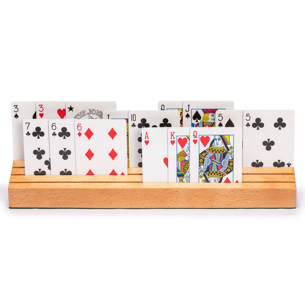 Extra-Wide Solid Beechwood Playing Card Holders - Set of 2-Yellow Mountain Imports-Yellow Mountain Imports