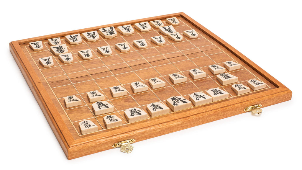 SHOGI (JAPANESE CHESS) TRADITIONAL SET WITH WOODEN PIECES & VINYL MAT (M47)