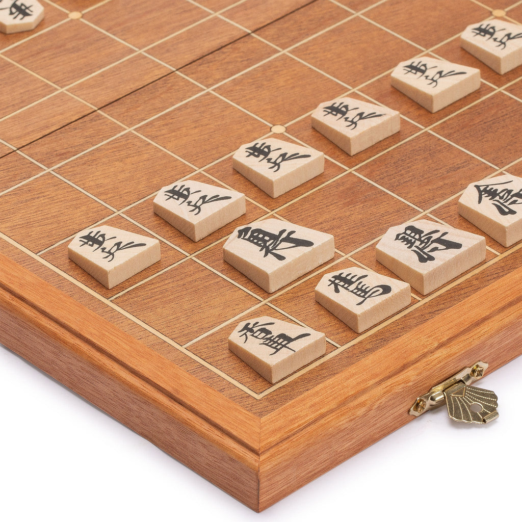 Shogi traditional board game(Japanese chess) wood board table and  Koma(pieces)