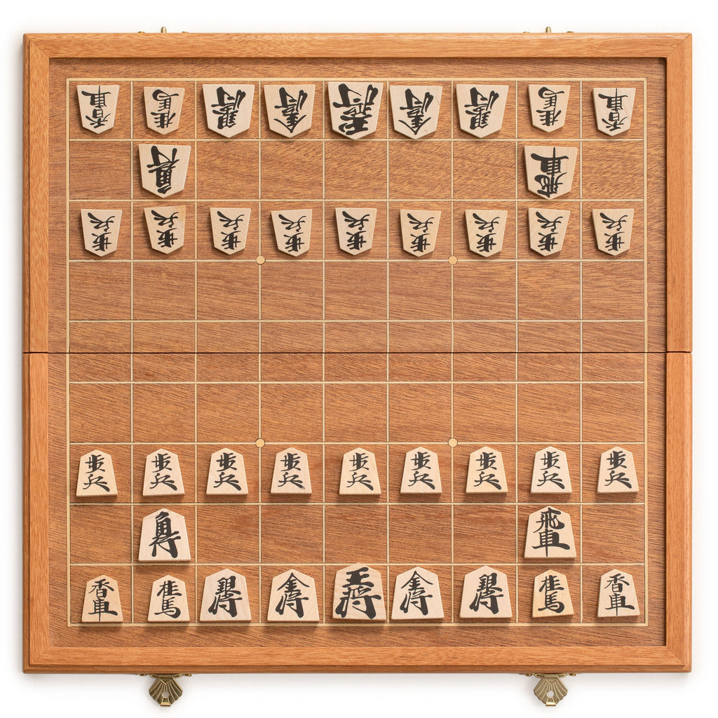 Folding Wooden Shogi Japanese Chess Game Set - 12.7"-Yellow Mountain Imports-Yellow Mountain Imports
