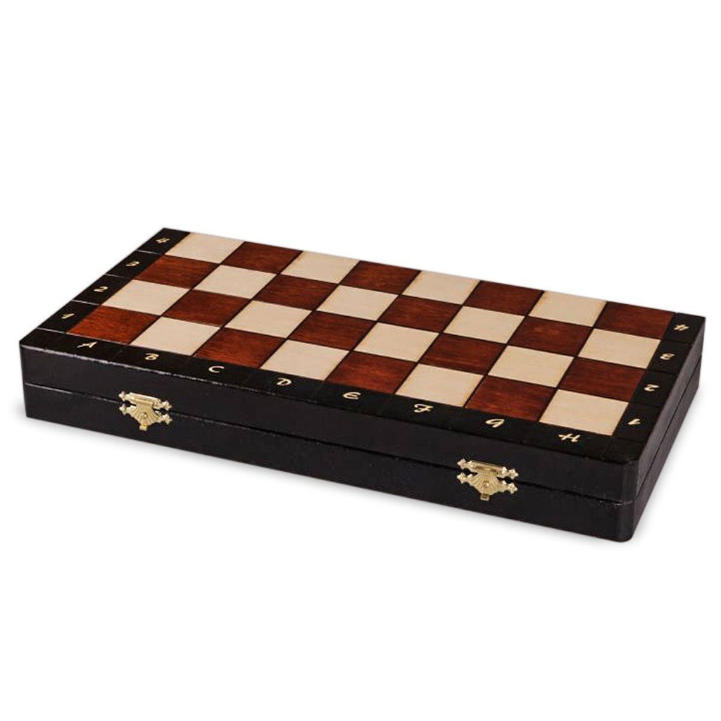 Full Sized Magnetic Wooden Portable Travel Chess Game Set - 13.75 Inches-Yellow Mountain Imports-Yellow Mountain Imports
