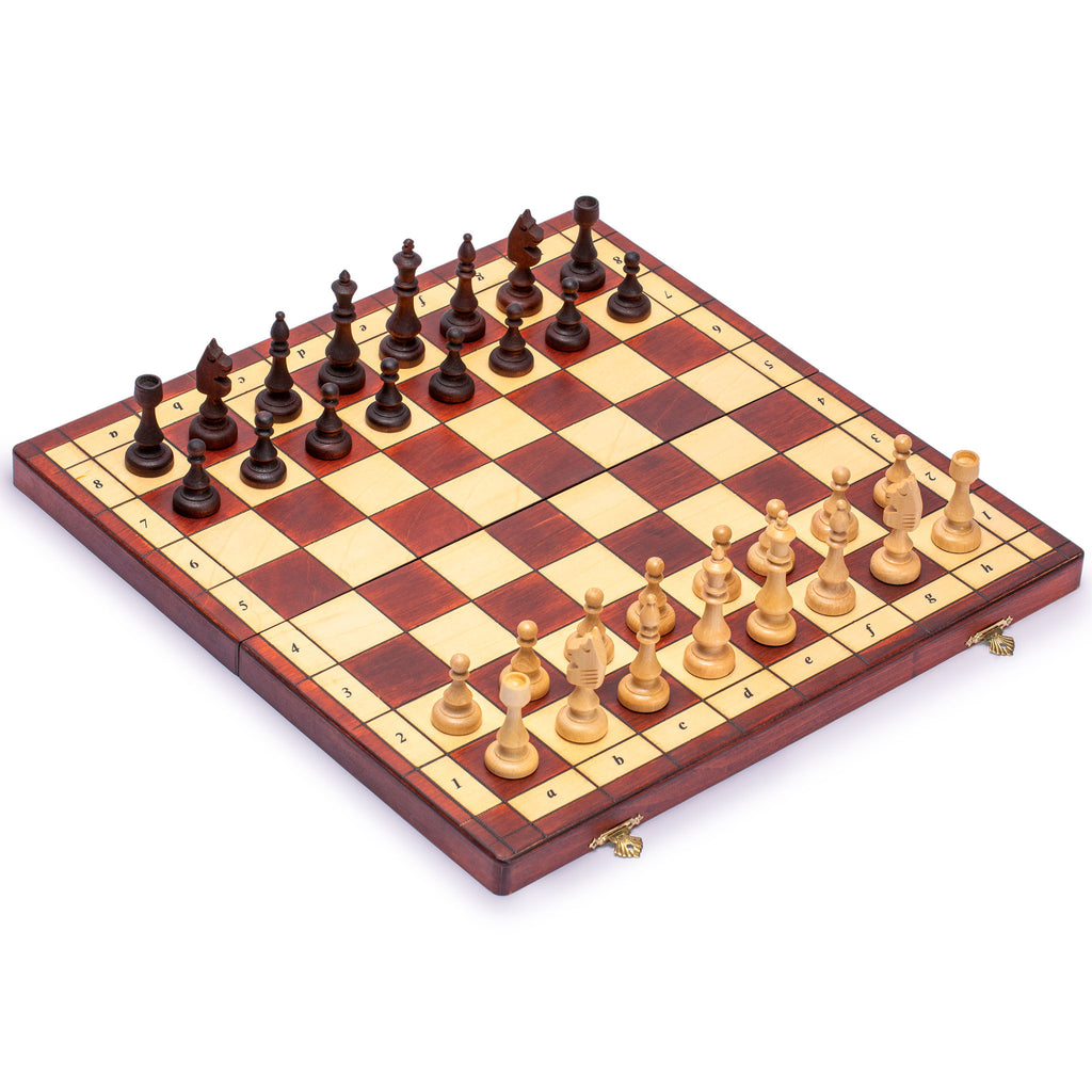 Full Sized Magnetic Wooden Portable Travel Chess Game Set - 15"-Yellow Mountain Imports-Yellow Mountain Imports
