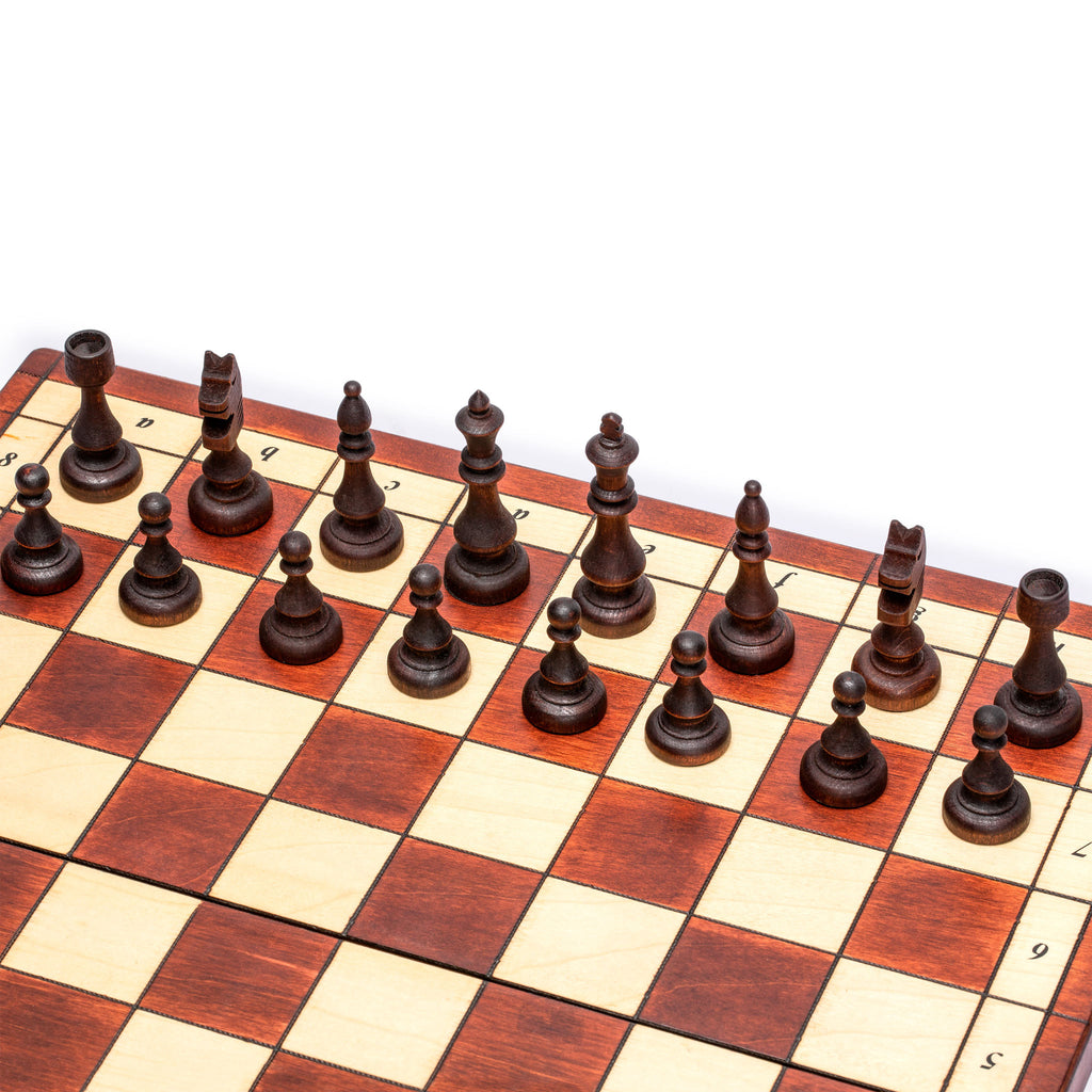 Full Sized Magnetic Wooden Portable Travel Chess Game Set - 15"-Yellow Mountain Imports-Yellow Mountain Imports