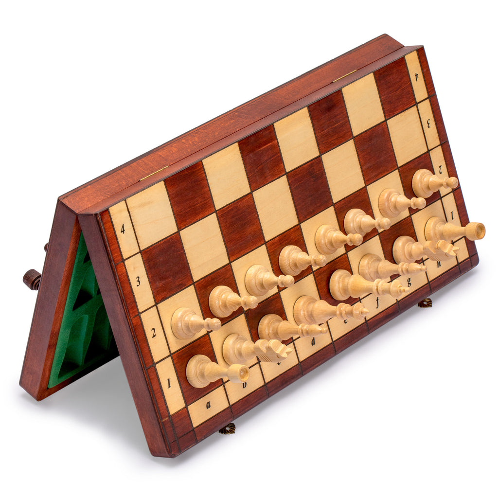 Full Sized Magnetic Wooden Portable Travel Chess Game Set - 15"-Yellow Mountain Imports-Yellow Mountain Imports