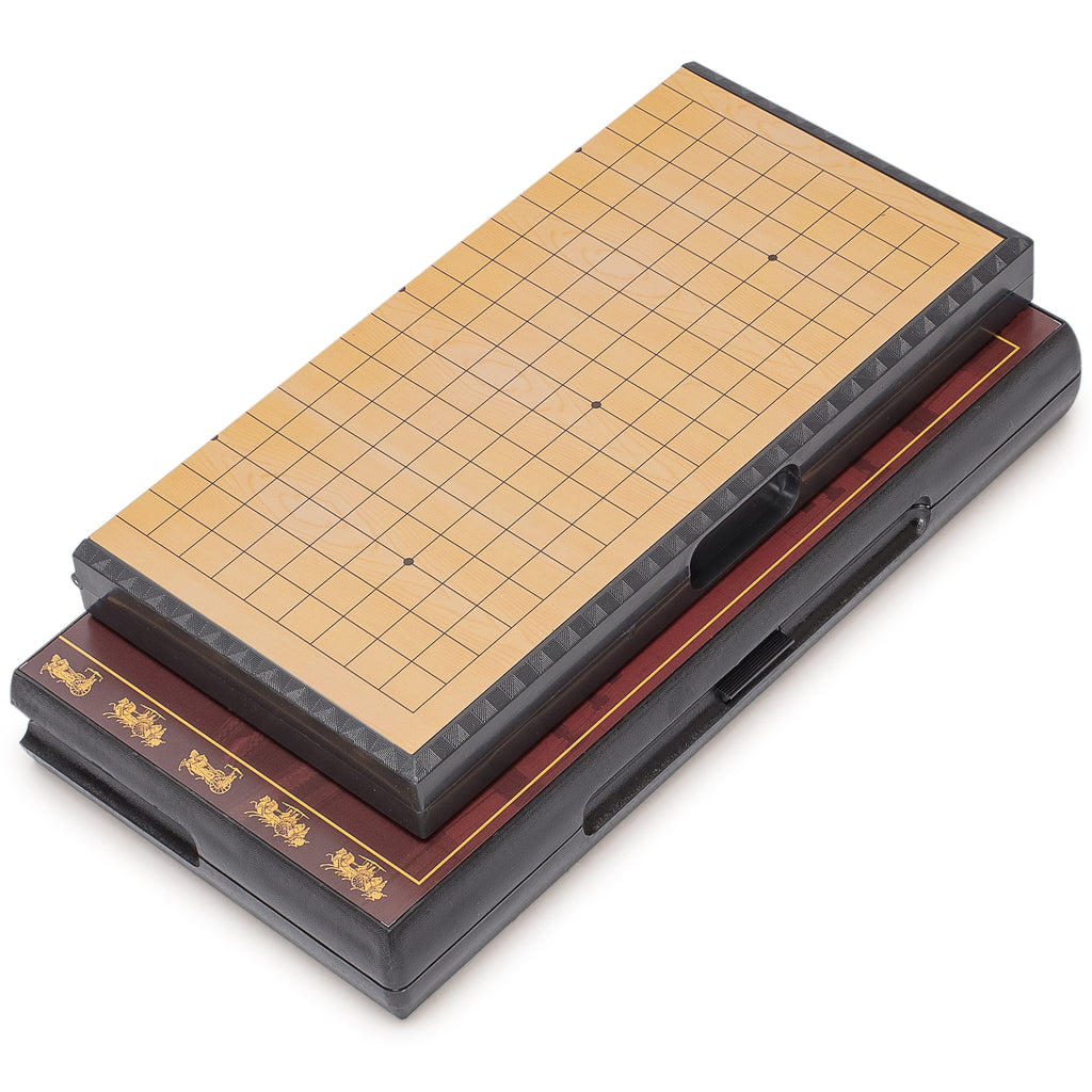 Go and Xiangqi Travel Combo – 11” Magnetic 19x19 Go Game Set and 12.8” Magnetic Chinese Chess (Xiangqi) Set-Yellow Mountain Imports-Yellow Mountain Imports