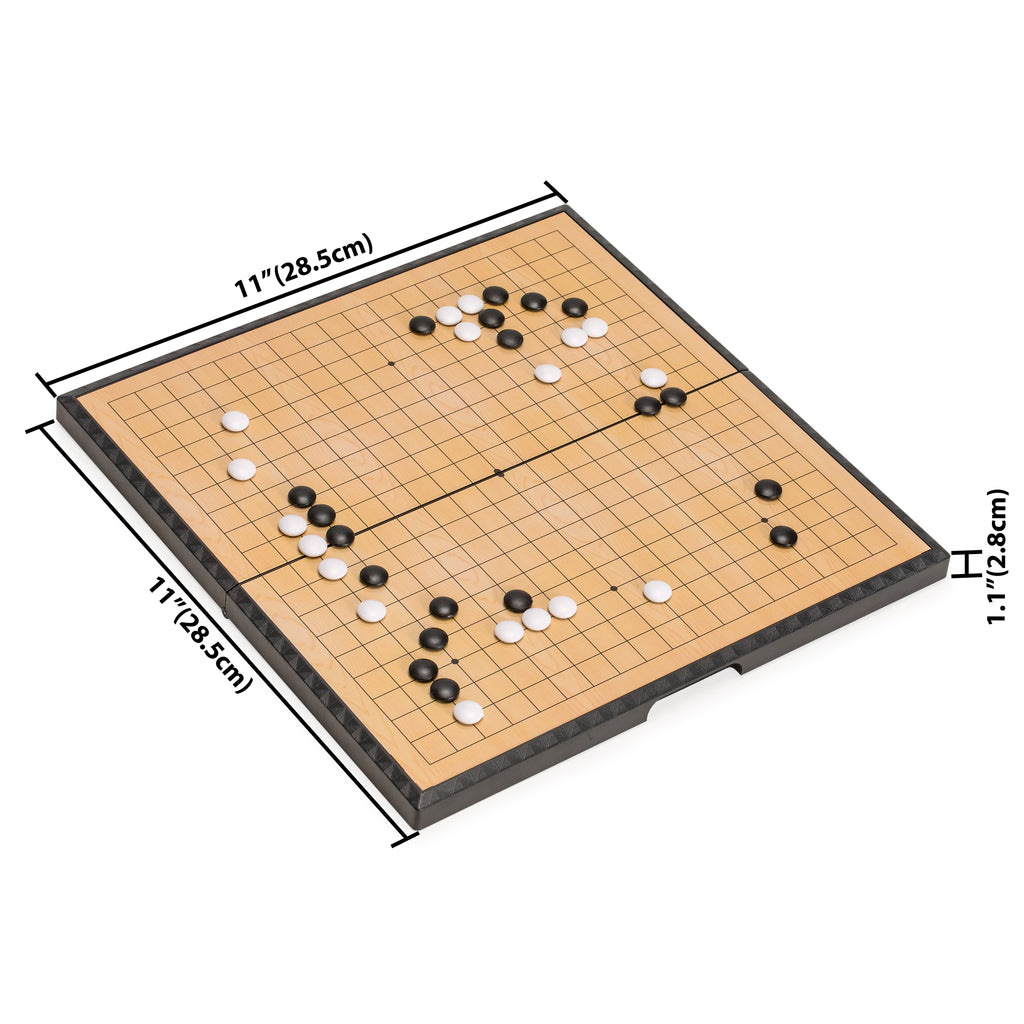 Go and Xiangqi Travel Combo – 11” Magnetic 19x19 Go Game Set and 12.8” Magnetic Chinese Chess (Xiangqi) Set-Yellow Mountain Imports-Yellow Mountain Imports