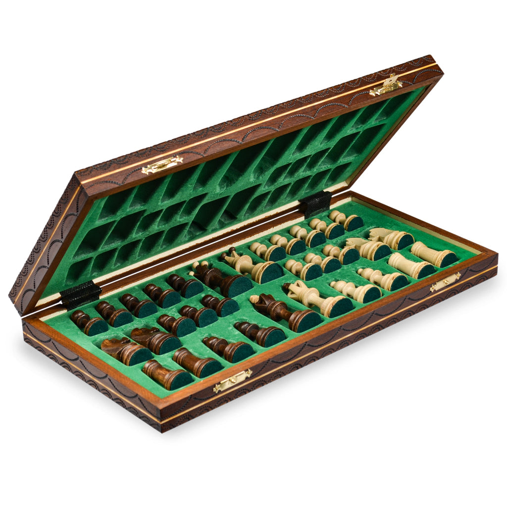  The Jarilo, Unique Elegant Wooden Chess Set, Pieces, Chess Board  and Chess Piece Storage - Handcrafted in Europe for Adults and Kids : Toys  & Games