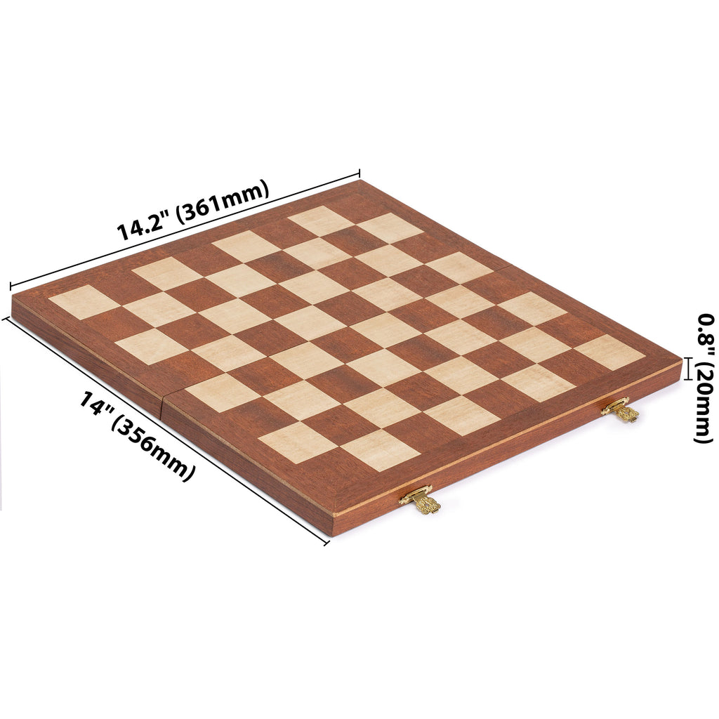 Husaria 14.2" International Checkers Folding Wooden Game Set - 8x8 Board-Husaria-Yellow Mountain Imports