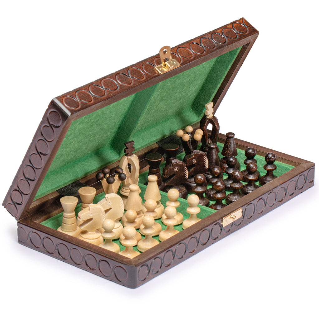 Husaria European International Chess Wooden Game Set, "King's Classic" - 11.3" Small Size Chess Set-Husaria-Yellow Mountain Imports