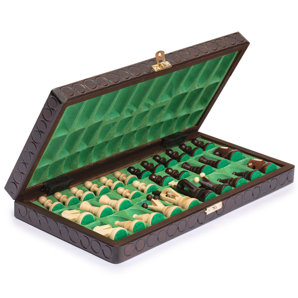 Husaria European International Chess Wooden Game Set, "King's Classic" - 13.8" Medium Size Chess Set-Husaria-Yellow Mountain Imports