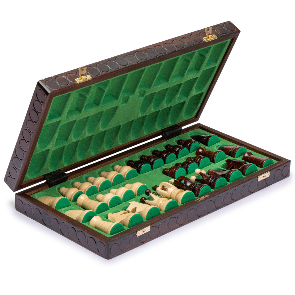 Husaria European International Chess Wooden Game Set, "King's Classic" - 18" Large Size Chess Set-Husaria-Yellow Mountain Imports