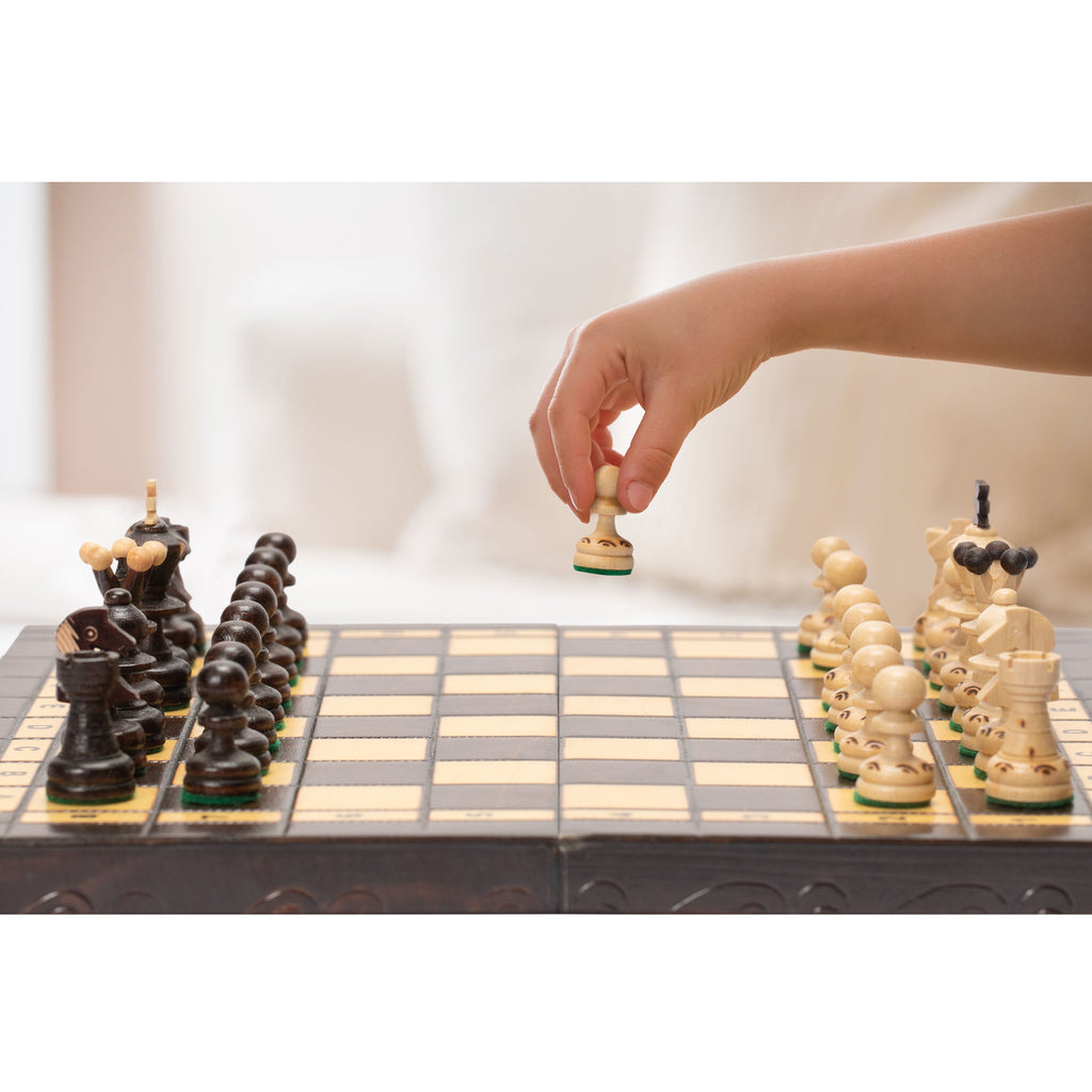 Husaria European International Chess Wooden Game Set "Regal" - 13.8" Medium Size Chess Set-Husaria-Yellow Mountain Imports