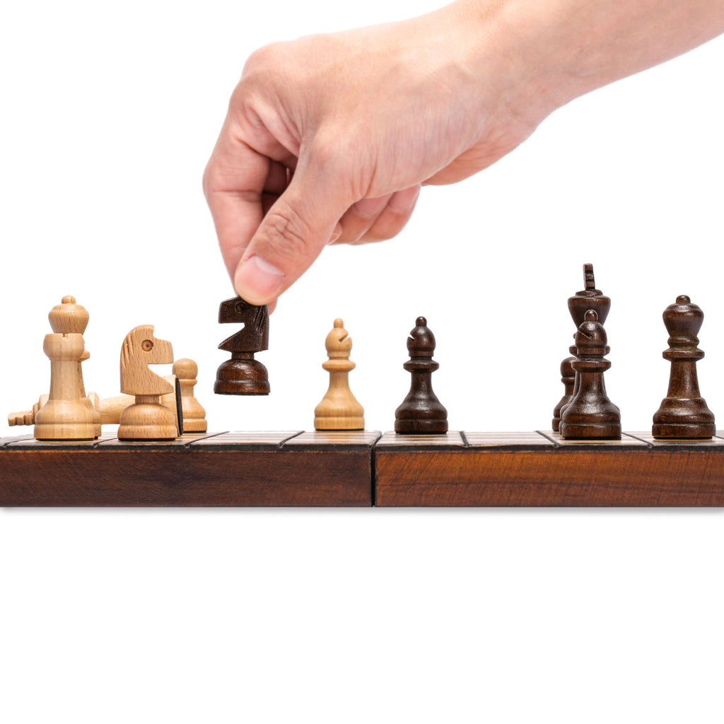 Husaria European International Chess Wooden Game Set - School - 10.6 Inches-Yellow Mountain Imports-Yellow Mountain Imports