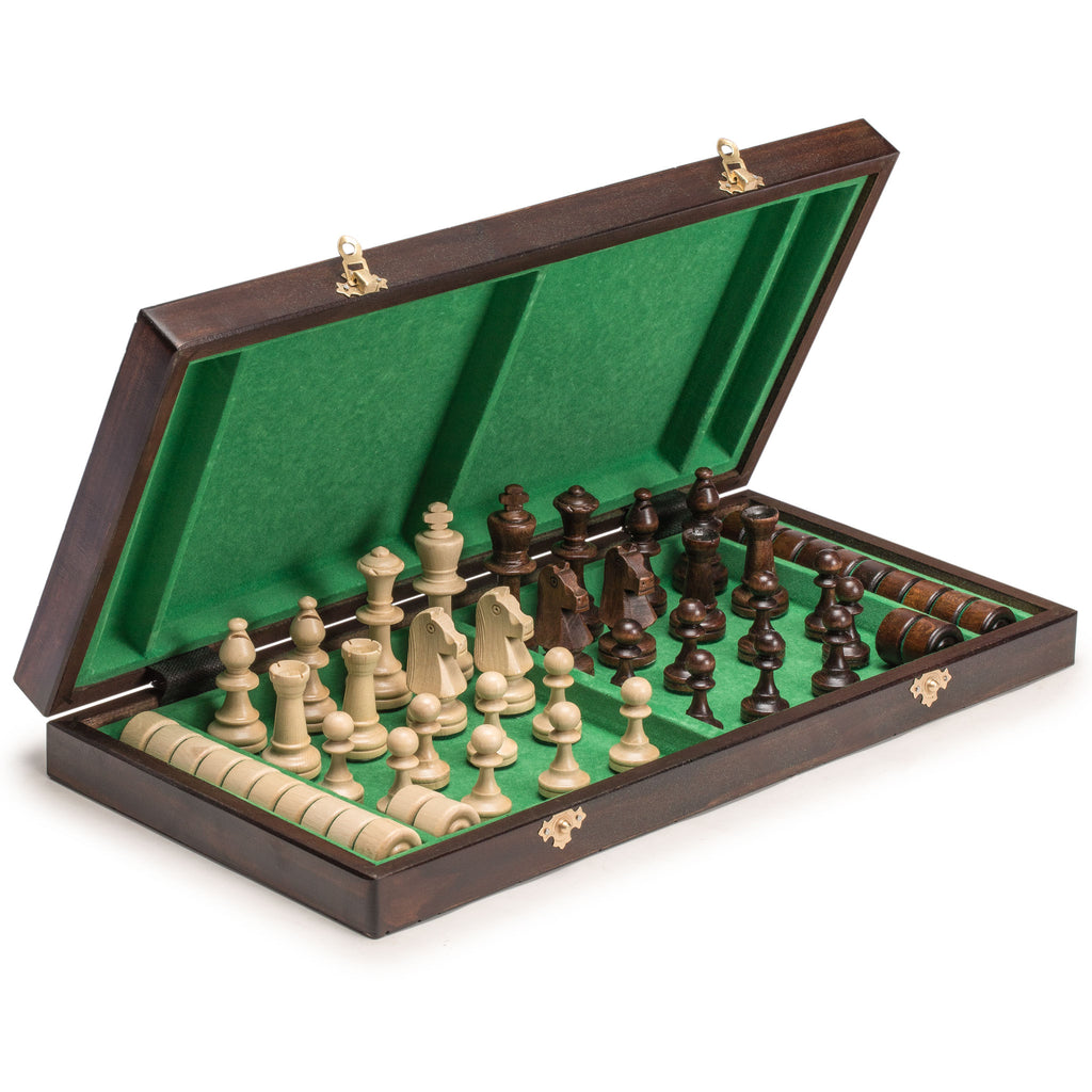 Husaria Large European Wooden Chess and Checkers Multi-Game Set, 19.7 ...