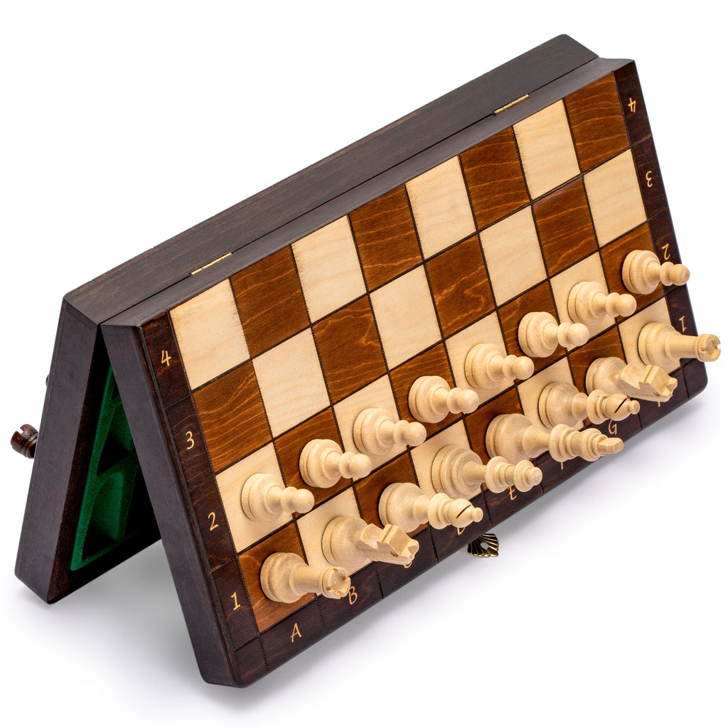 Husaria Magnetic Wooden Portable Travel Chess Game Set - 11"-Husaria-Yellow Mountain Imports