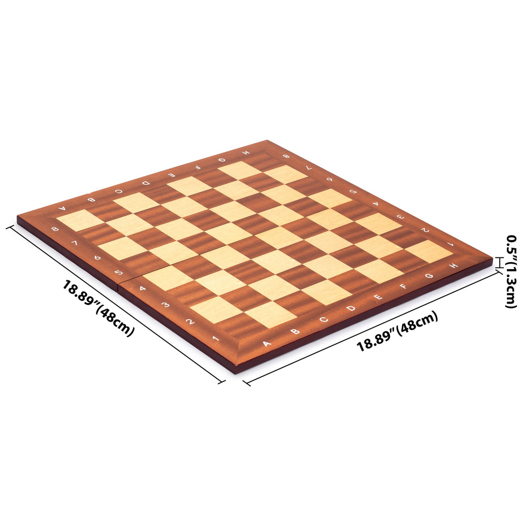 Husaria Magnetically Assembled Professional Staunton Tournament Chess Board, No. 5, 18.9"-Husaria-Yellow Mountain Imports