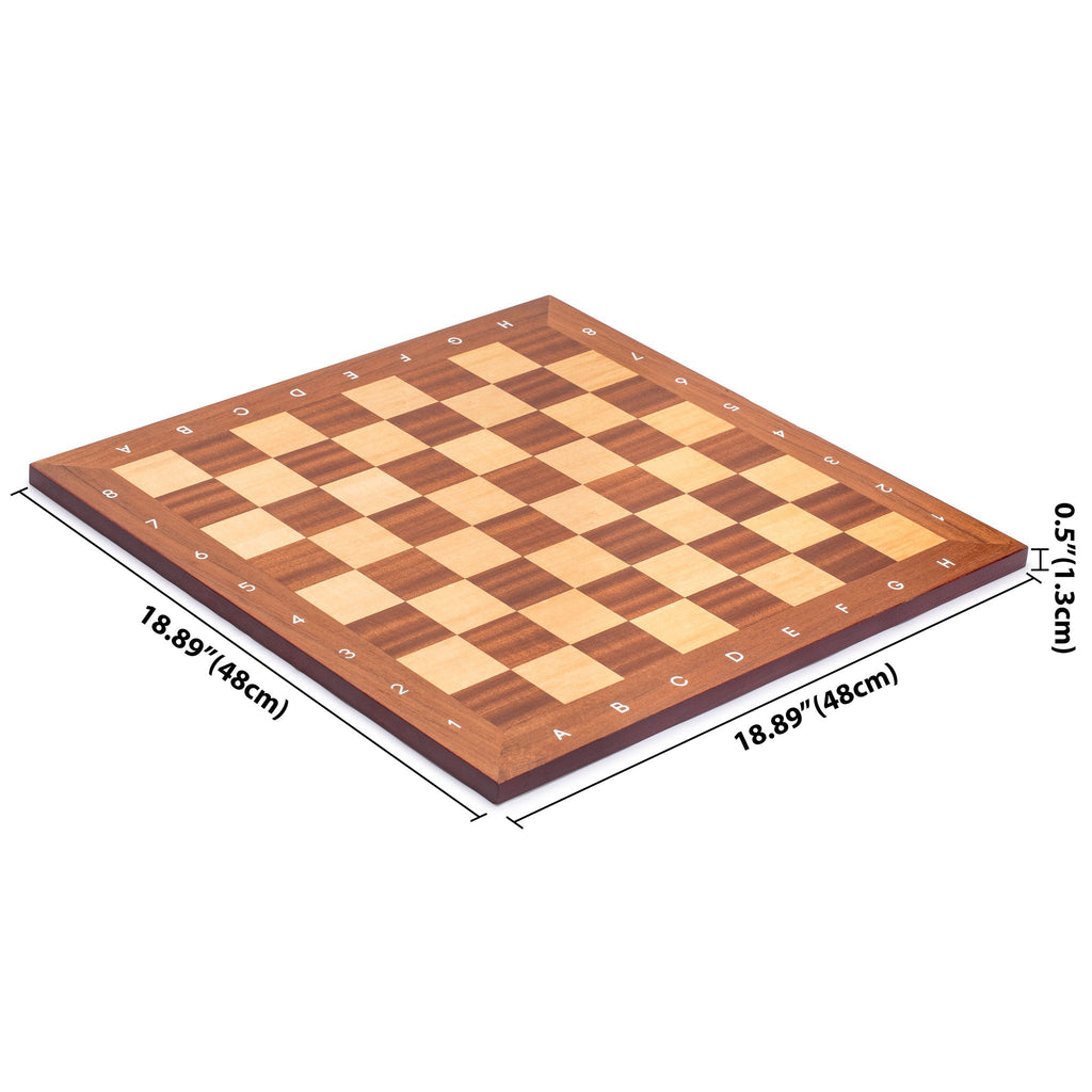 Husaria Professional Staunton Tournament Chess Board, No. 5, 18.9"-Husaria-Yellow Mountain Imports