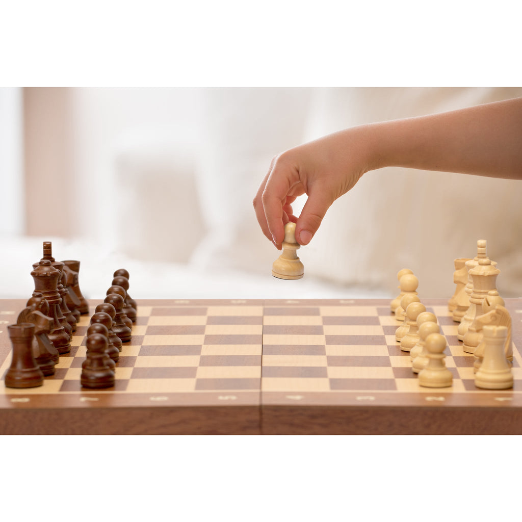 Husaria Professional Staunton Tournament No. 4 Wooden Chess Game Set, 3" Kings-Husaria-Yellow Mountain Imports