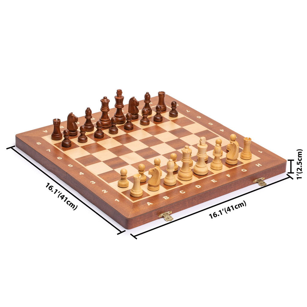 Husaria Professional Staunton Tournament No. 4 Wooden Chess Game Set, 3" Kings-Husaria-Yellow Mountain Imports