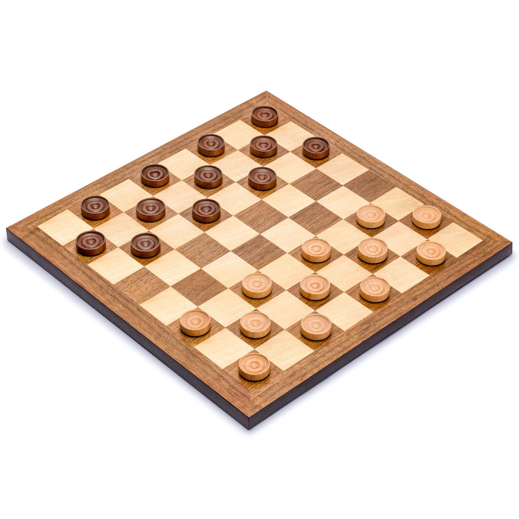 Husaria Reversible Checkers and Draughts Wooden Game Set - 10x10 and 8x8 Board-Husaria-Yellow Mountain Imports