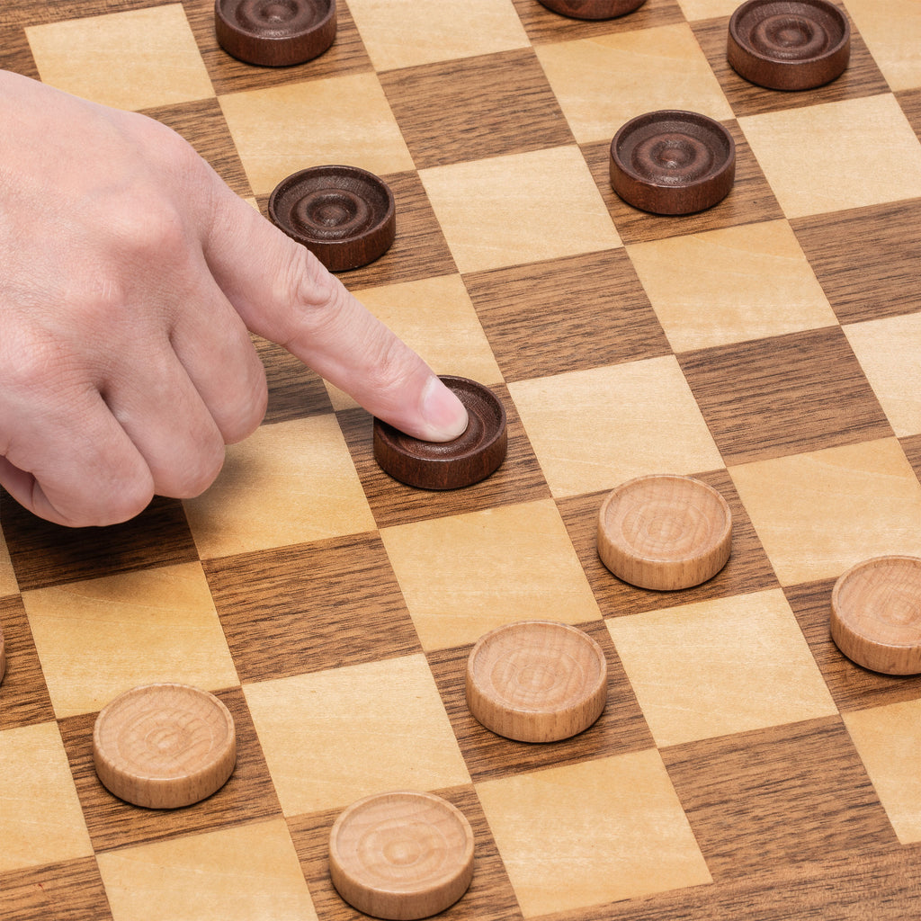 Husaria Reversible Checkers and Draughts Wooden Game Set - 10x10 and 8x8 Board-Husaria-Yellow Mountain Imports