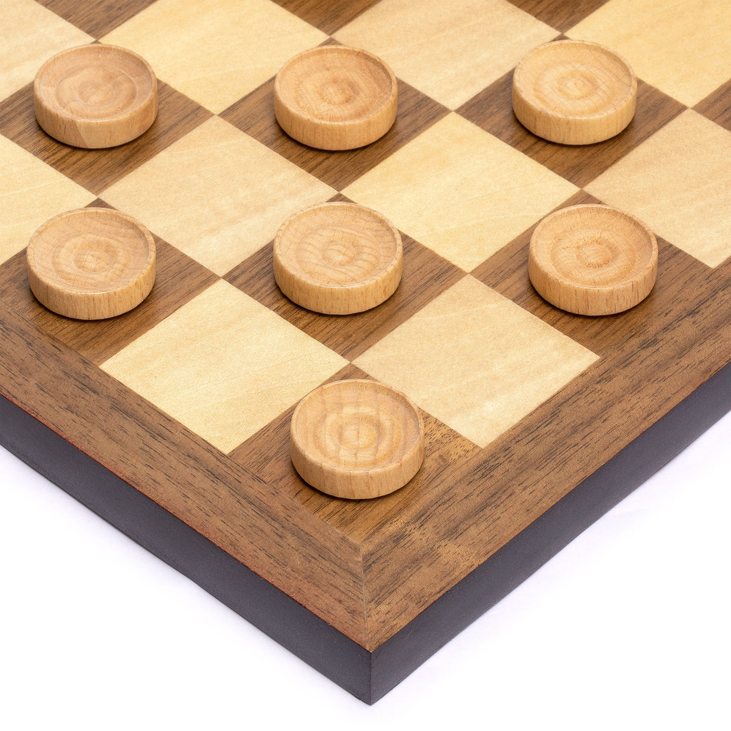 Husaria Reversible Checkers and Draughts Wooden Game Set - 10x10 and 8x8 Board-Husaria-Yellow Mountain Imports