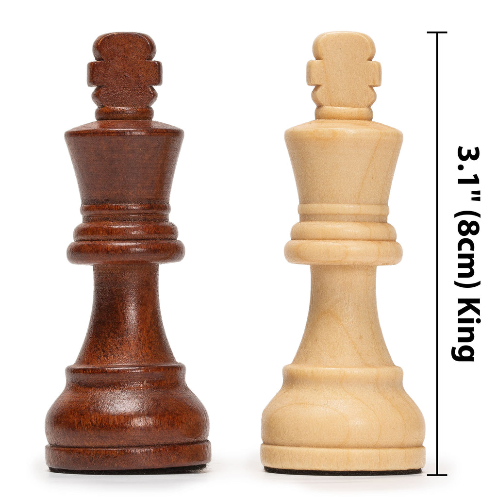 Husaria Staunton Tournament No. 4 Chessmen with 2 Extra Queens and Wooden Box, 3" Kings-Husaria-Yellow Mountain Imports