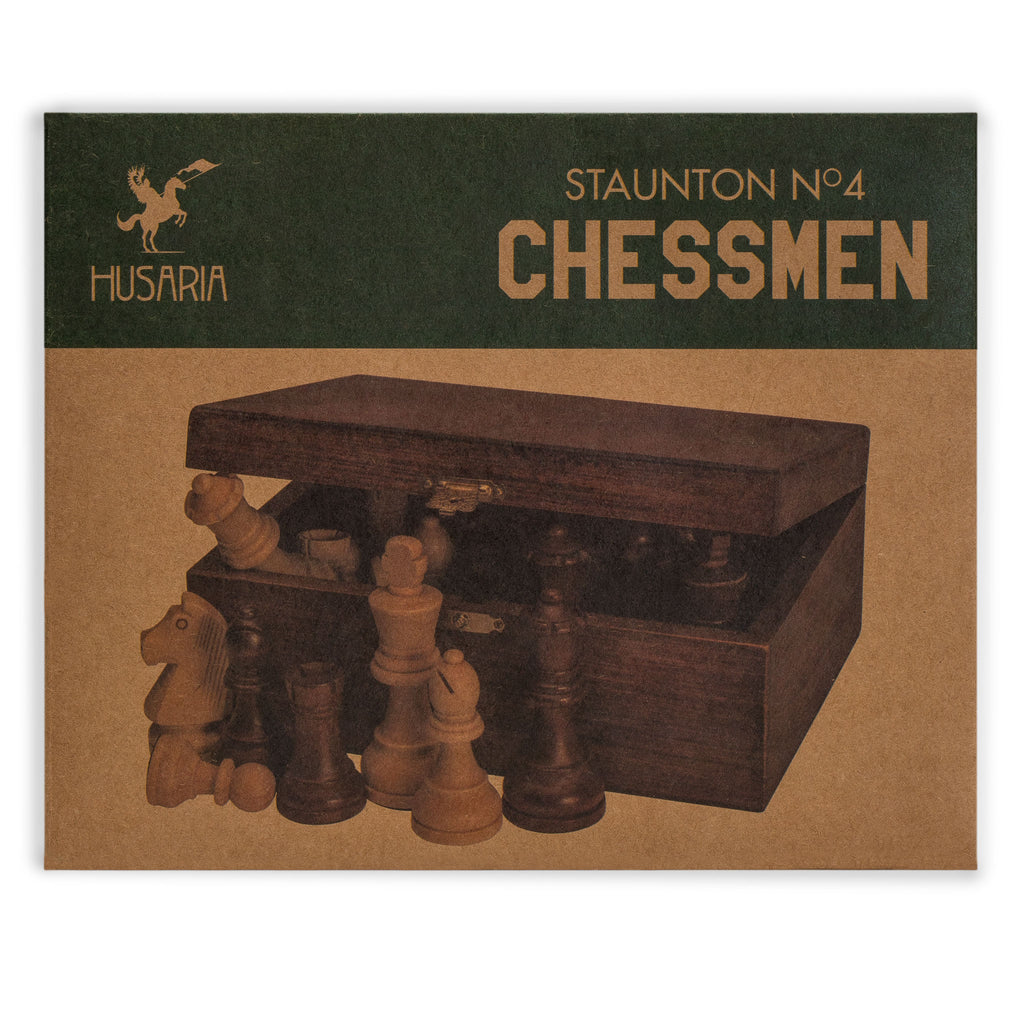 Husaria Staunton Tournament No. 4 Chessmen with 2 Extra Queens and Wooden Box, 3" Kings-Husaria-Yellow Mountain Imports