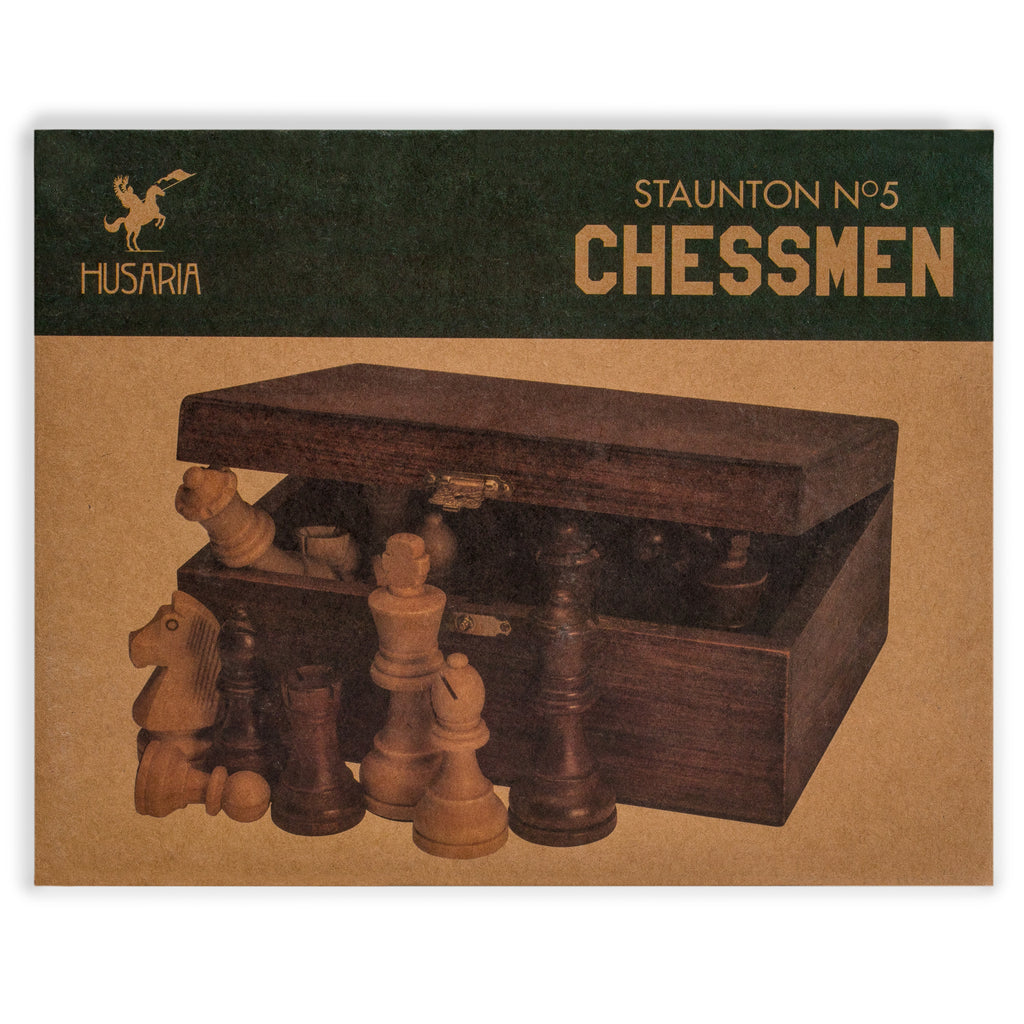 Husaria Staunton Tournament No. 5 Chessmen with 2 Extra Queens and Wooden Box, 3.5" Kings-Husaria-Yellow Mountain Imports