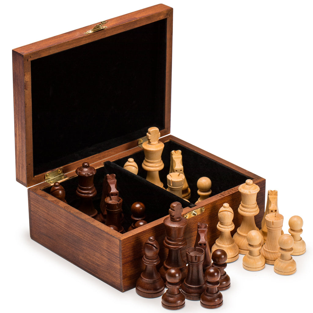 Husaria Staunton Tournament No. 5 Chessmen with 2 Extra Queens and Wooden Box, 3.5" Kings-Husaria-Yellow Mountain Imports