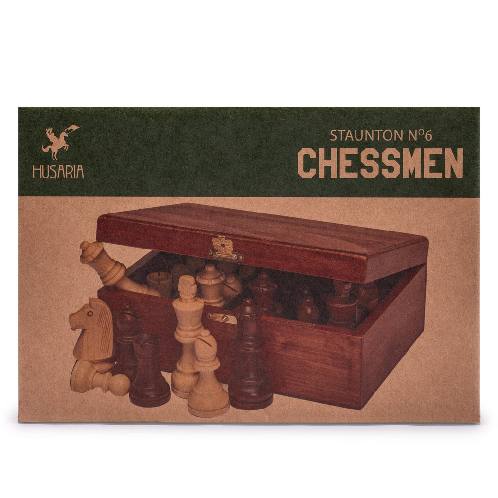 Husaria Staunton Tournament No. 6 Chessmen with 2 Extra Queens and Wooden Box, 3.9" Kings-Husaria-Yellow Mountain Imports