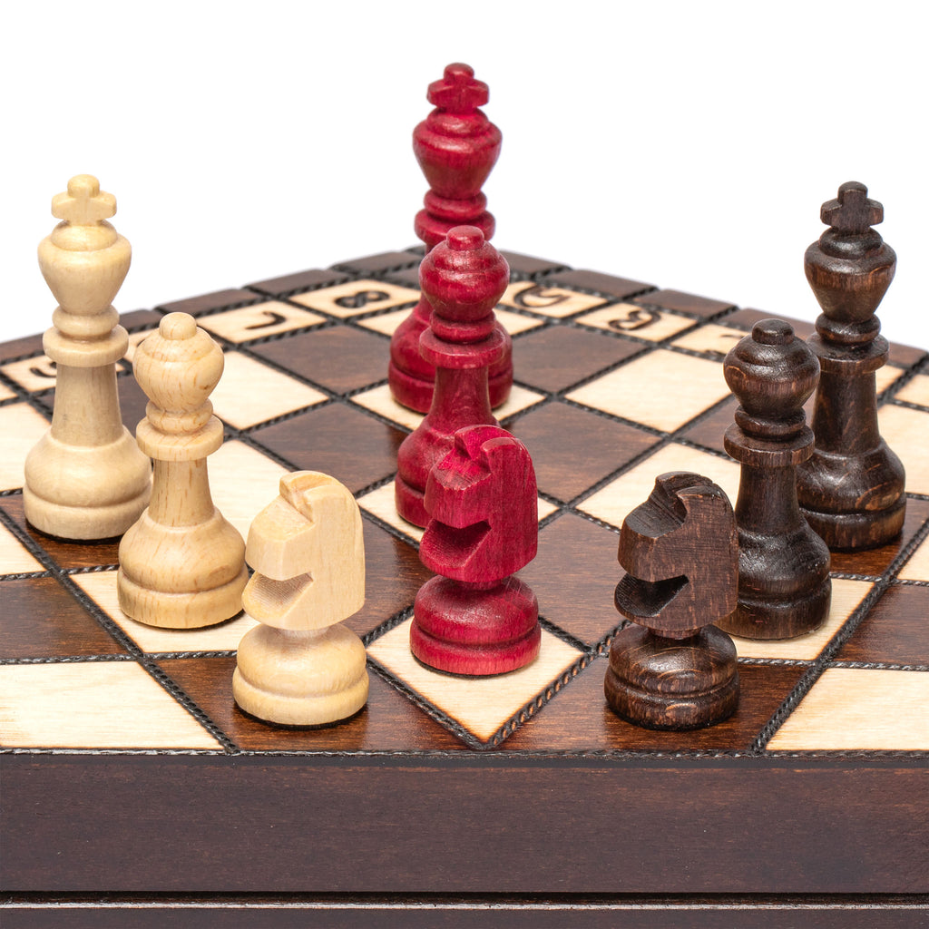 Husaria Wooden Three-Player Chess - 12"-Sunrise Handicrafts-Yellow Mountain Imports