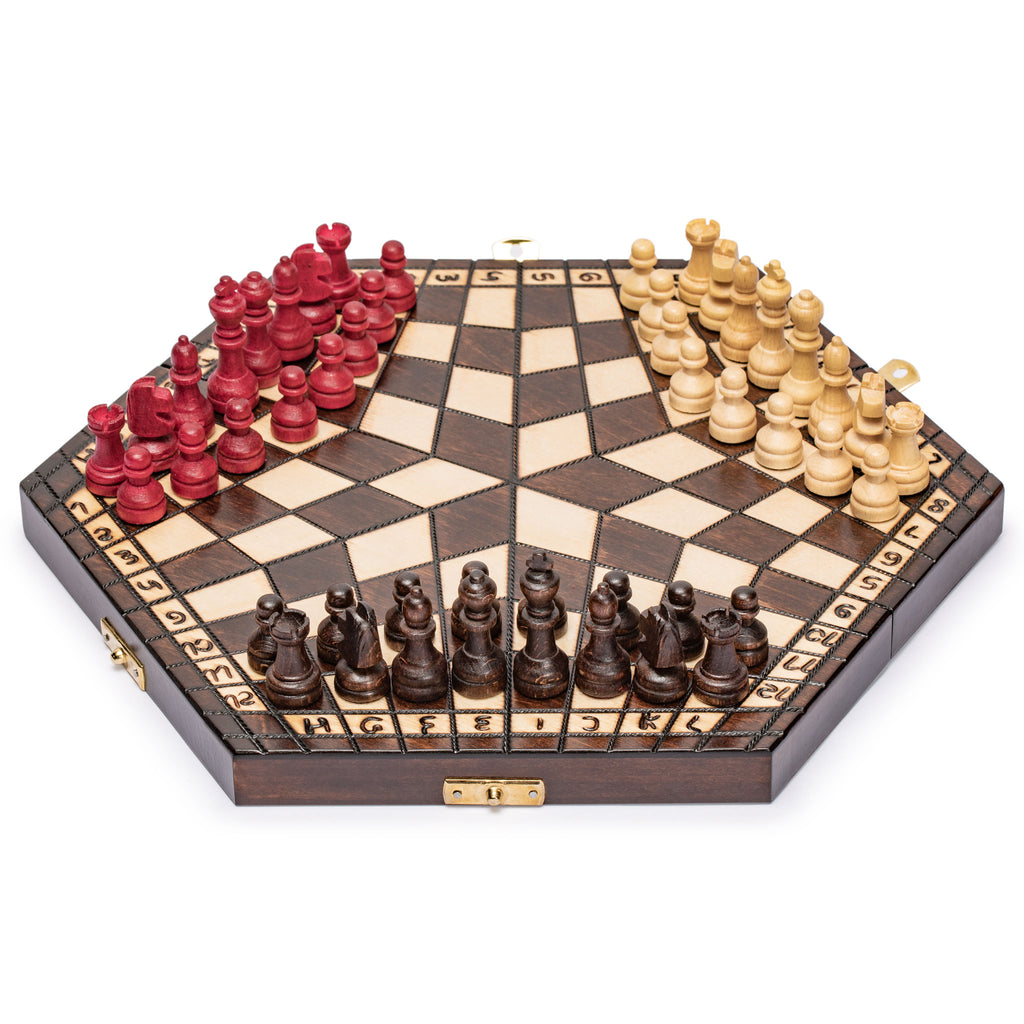 Husaria Wooden Three-Player Chess - 12"-Sunrise Handicrafts-Yellow Mountain Imports