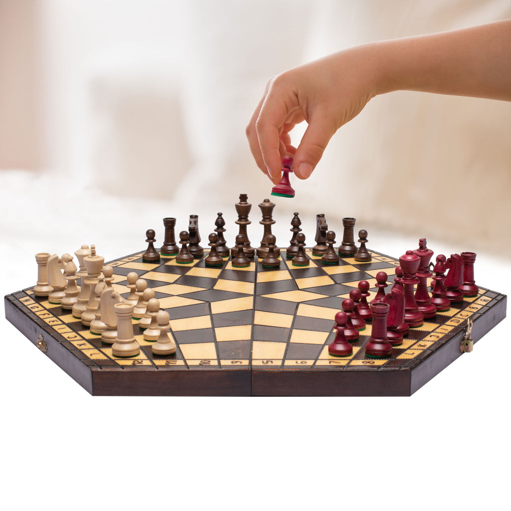 Husaria Wooden Three-Player Chess - 21"-Husaria-Yellow Mountain Imports