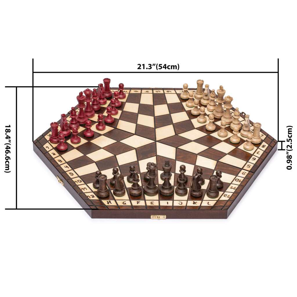 Husaria Wooden Three-Player Chess - 21"-Husaria-Yellow Mountain Imports