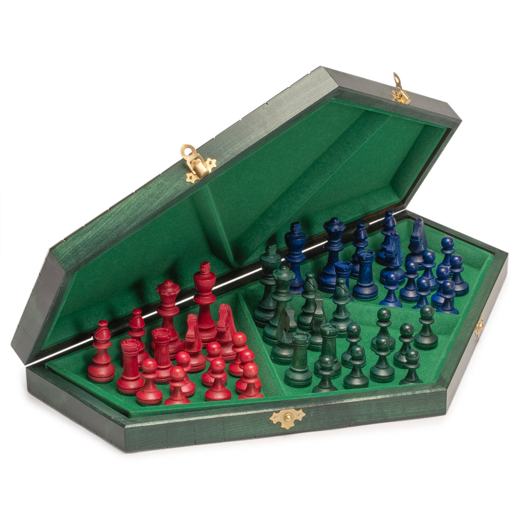 Husaria Wooden Tri-Color Three-Player Chess - 21”-Husaria-Yellow Mountain Imports