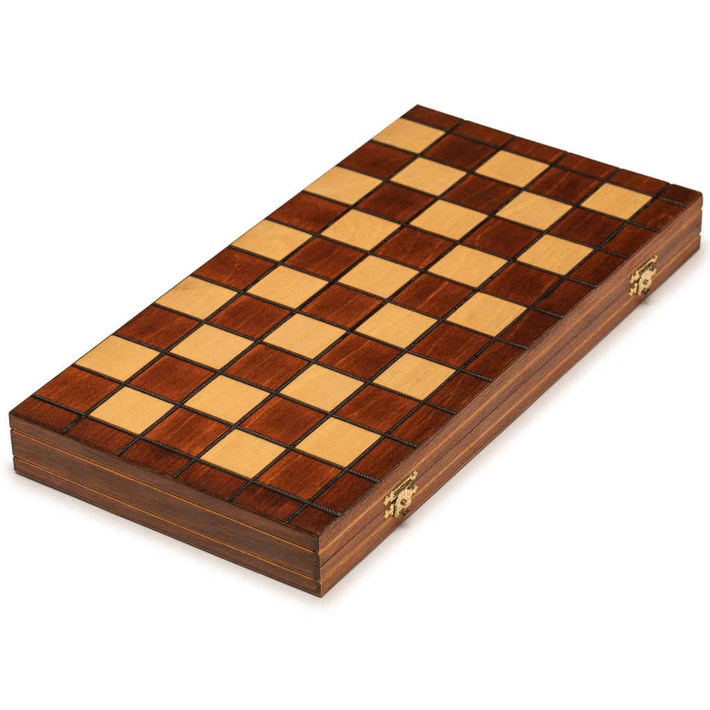 International Checkers (Draughts) Set in Folding Wooden Case - 100 Playing Field-Wegiel-Yellow Mountain Imports