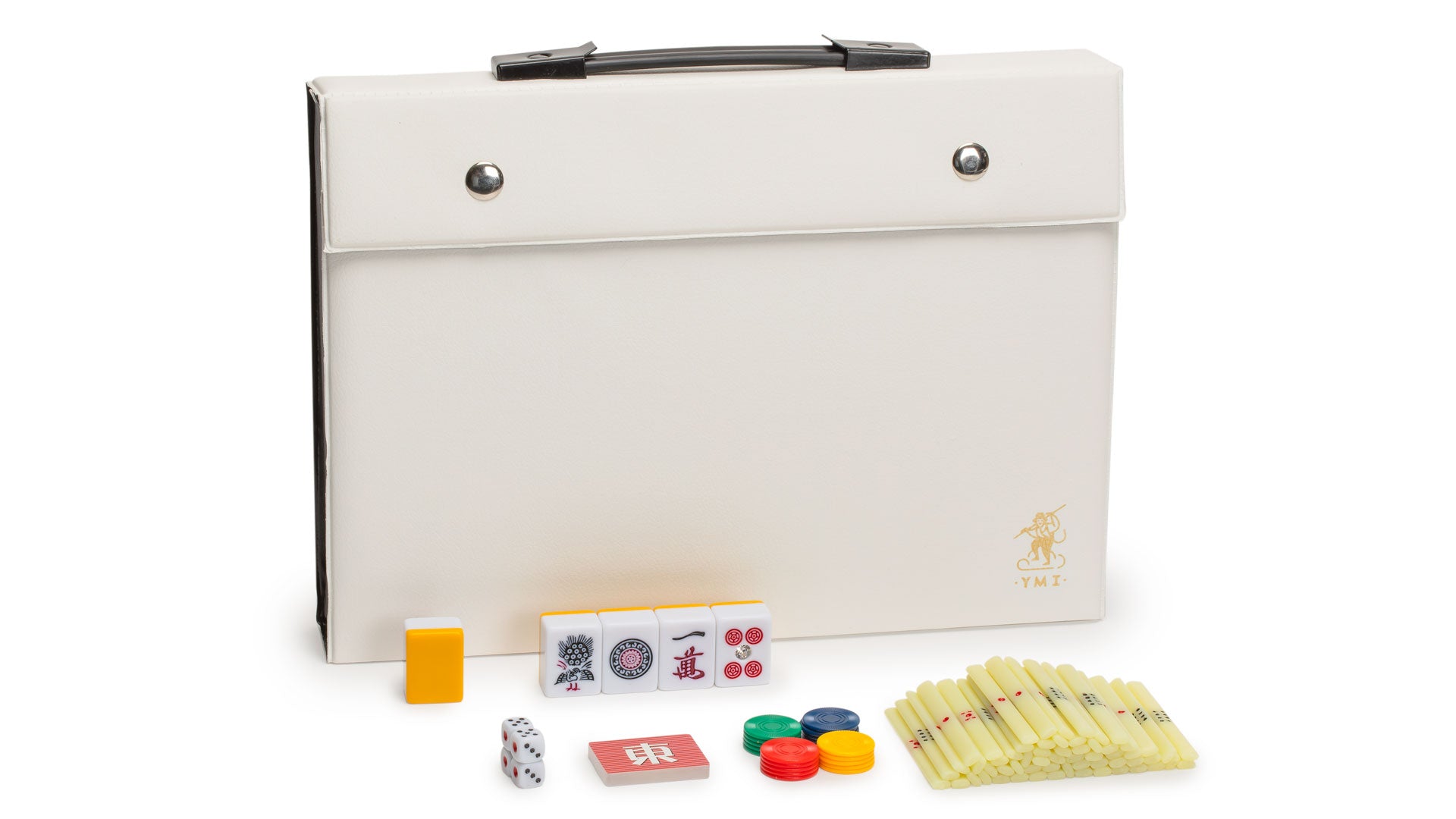 Japanese Riichi Mahjong Set - White and Yellow Large Size Tiles