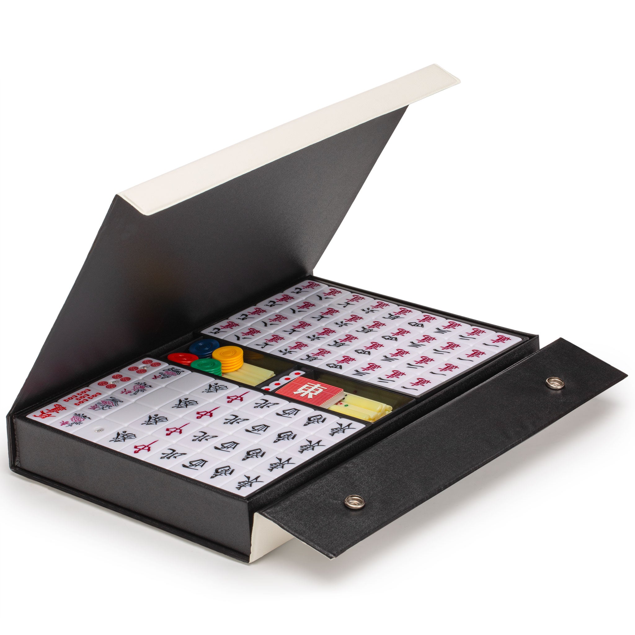 Japanese Riichi Mahjong Set - White and Yellow Large Size Tiles