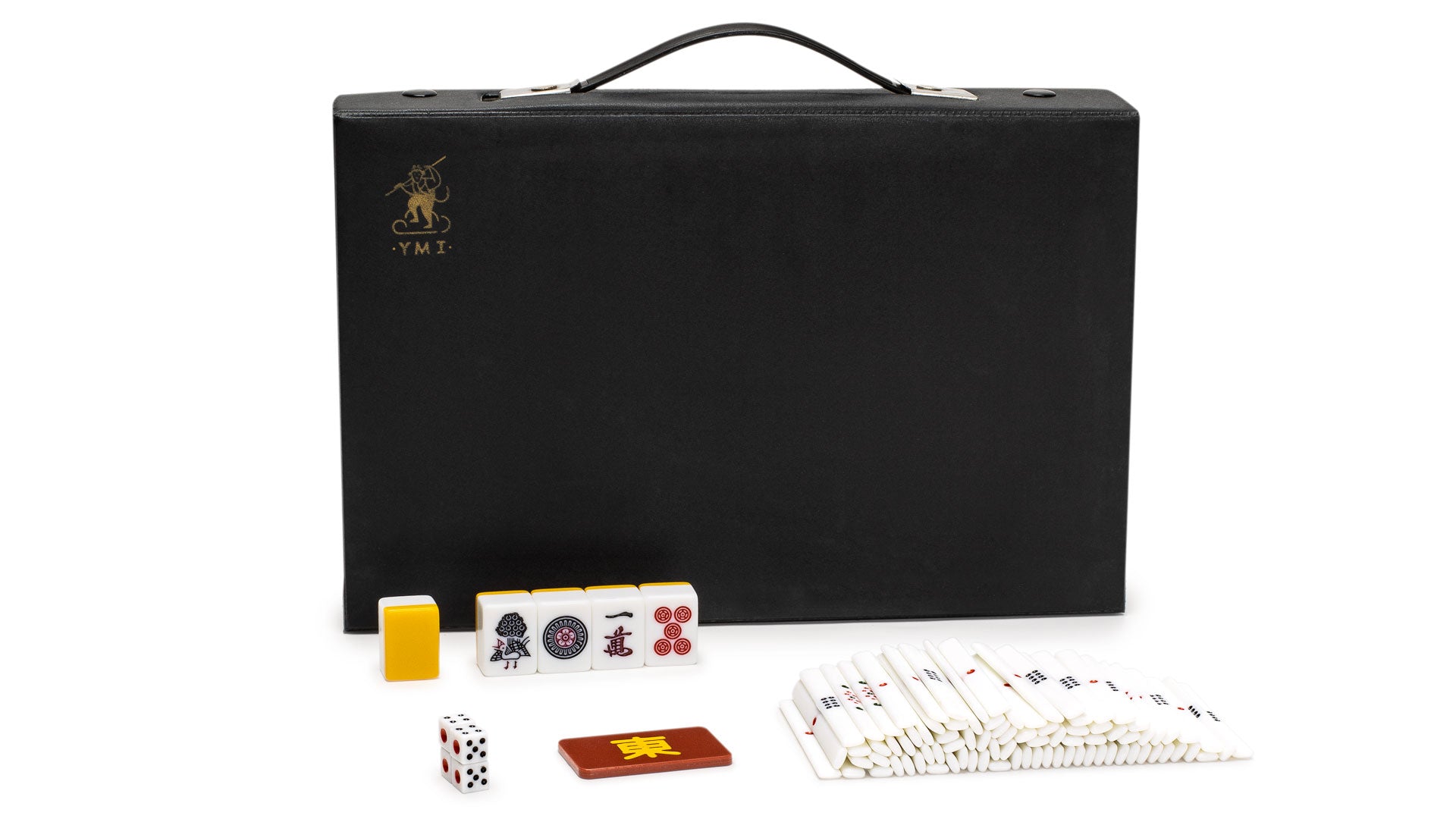 Japanese Riichi Mahjong Set - White and Yellow Standard Size Tiles