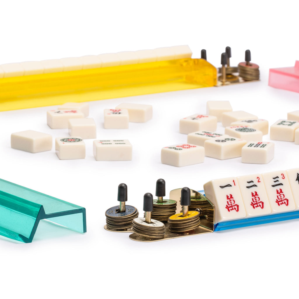 Jewel Tone Multi-Color Acrylic Mahjong Racks, 18" - Set of 4 (Racks Only Set)-Yellow Mountain Imports-Yellow Mountain Imports