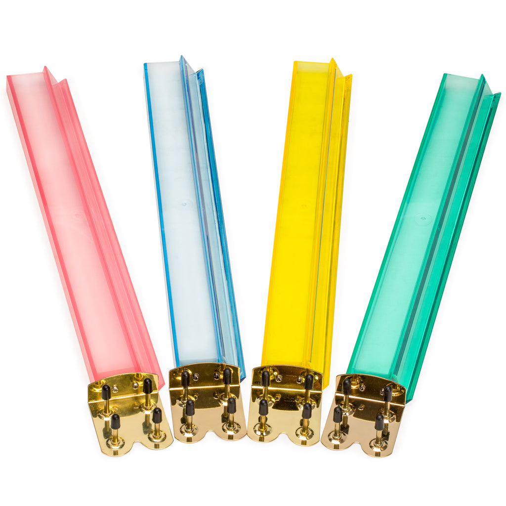 Jewel Tone Multi-Color Acrylic Mahjong Racks, 18" - Set of 4-Yellow Mountain Imports-Yellow Mountain Imports
