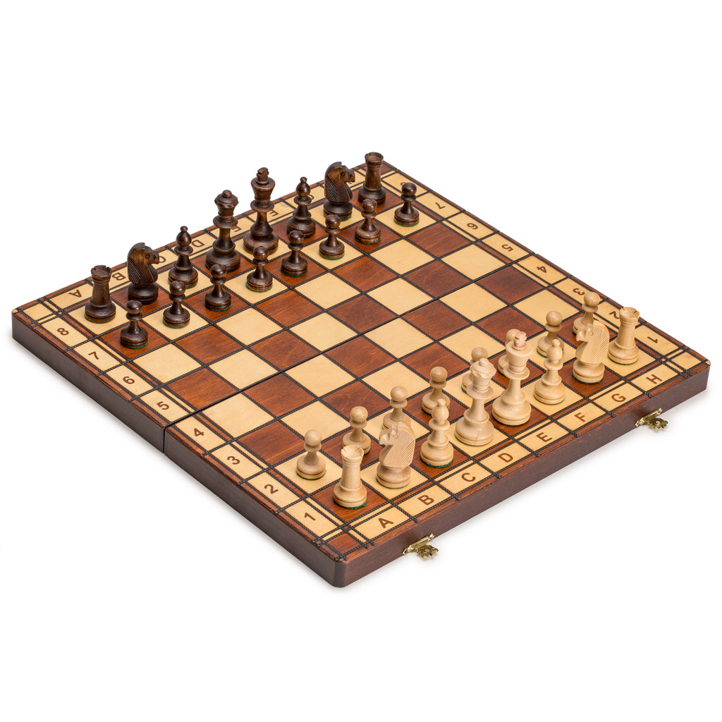 Jowisz Decorative Folding Chess Set with 16-Inch Board-Wegiel-Yellow Mountain Imports