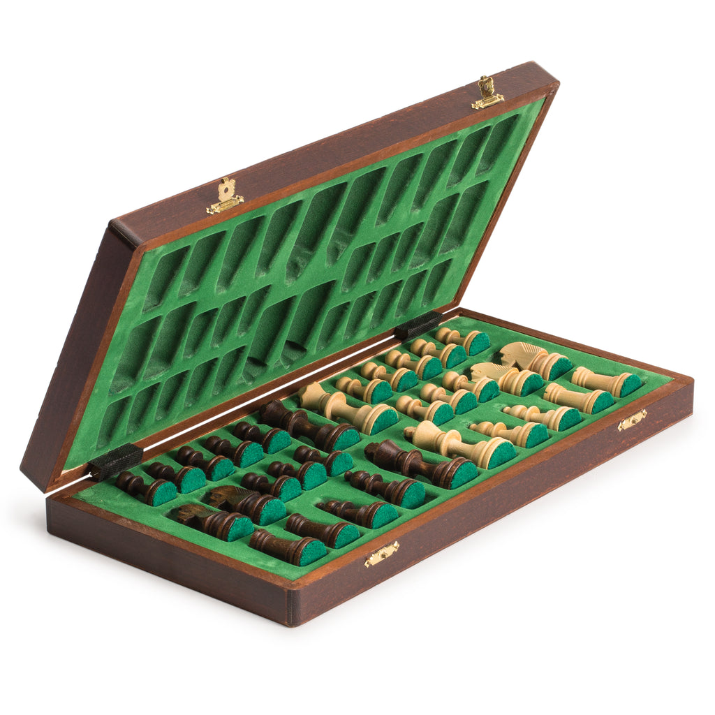 Jowisz Decorative Folding Chess Set with 16-Inch Board-Wegiel-Yellow Mountain Imports