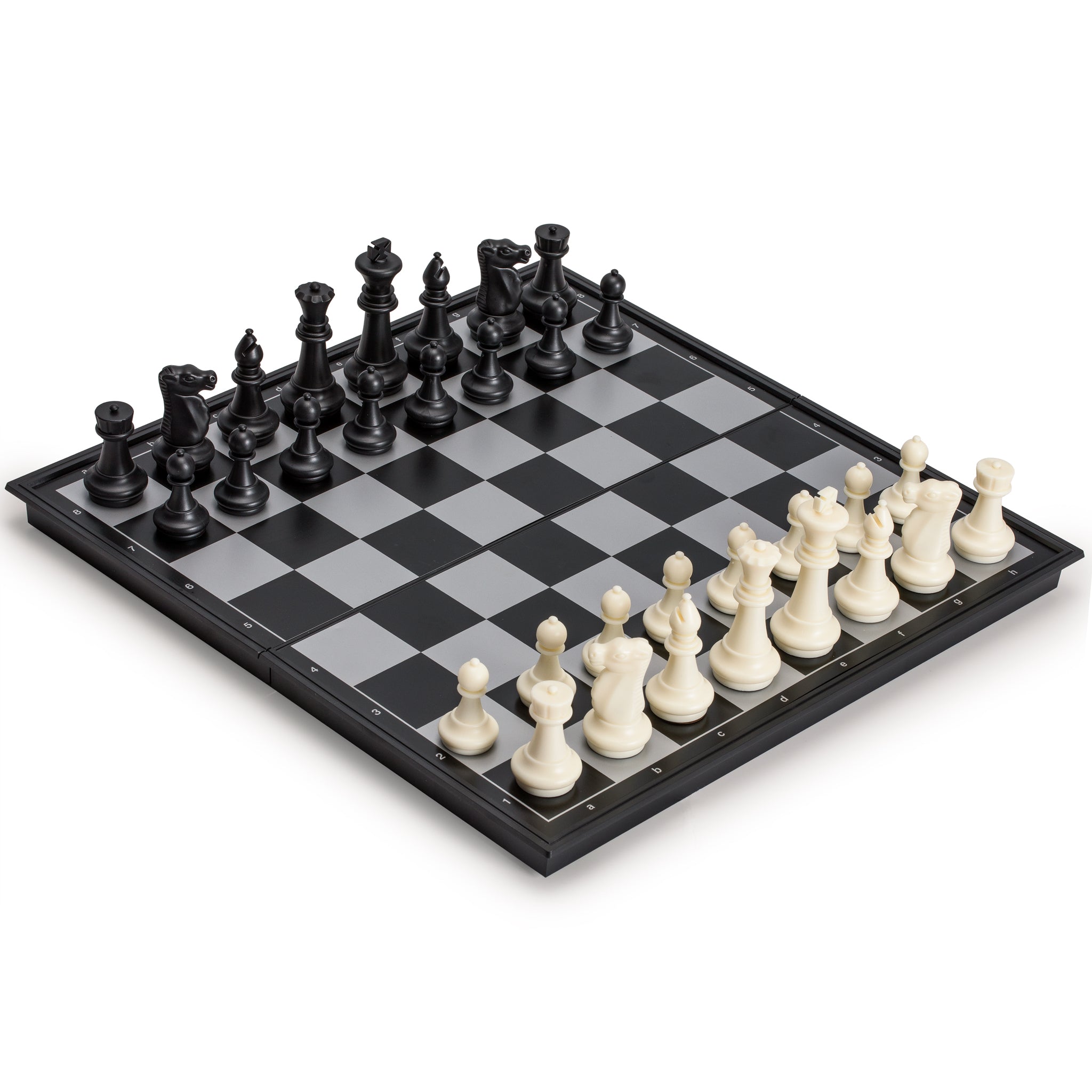 Large 2-in-1 Travel Magnetic Chess & Checkers Board Game Set - 14