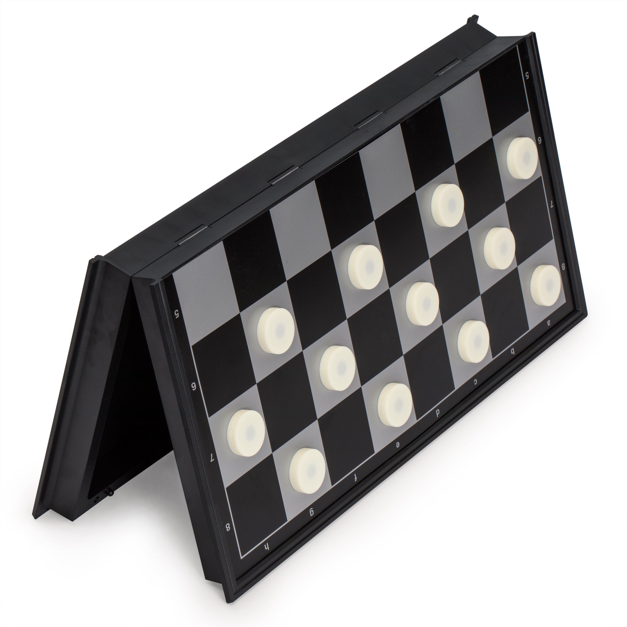 Large 2-in-1 Travel Magnetic Chess & Checkers Board Game Set - 14