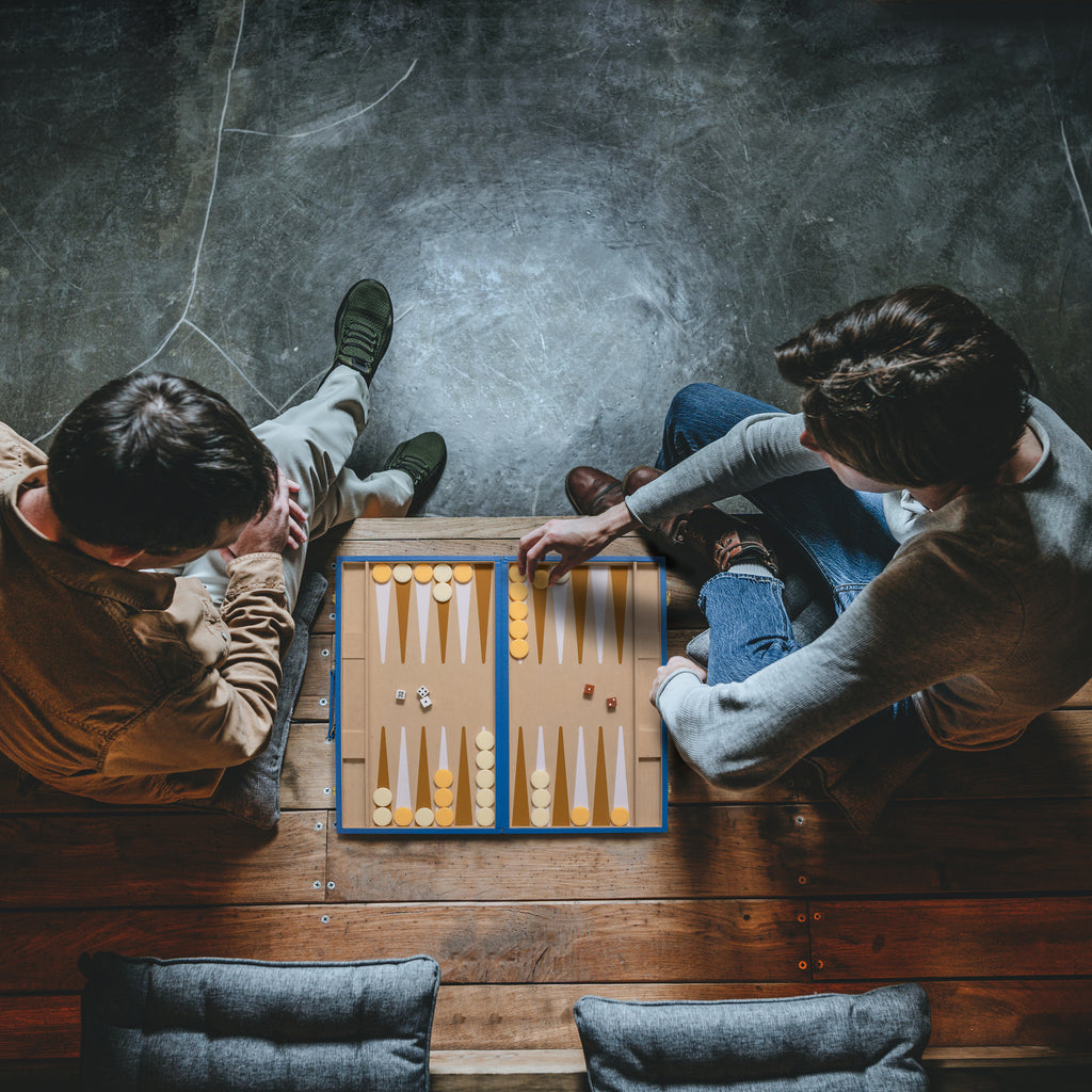 Leatherette Backgammon Game Set, "Istanbul" - 19"-Yellow Mountain Imports-Yellow Mountain Imports