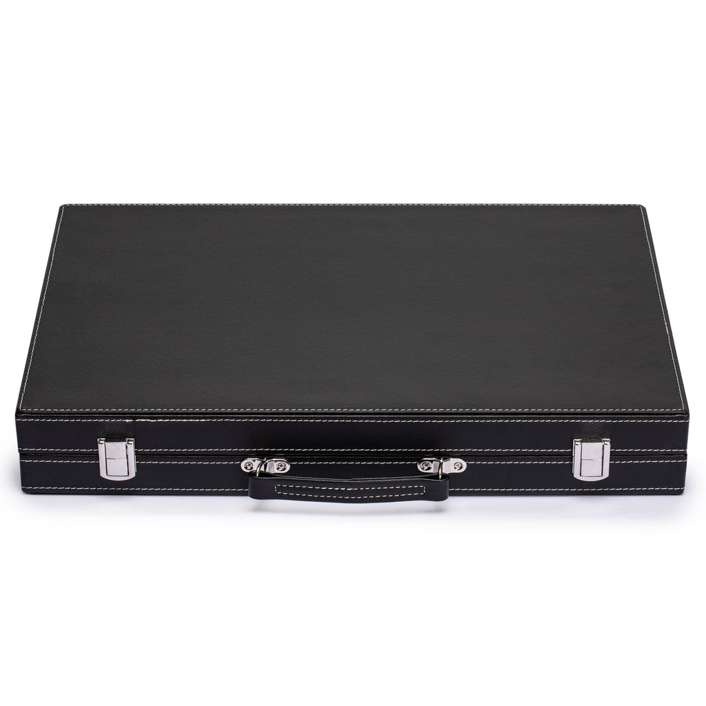 Leatherette Backgammon Set, "Antalya" - 17"-Yellow Mountain Imports-Yellow Mountain Imports