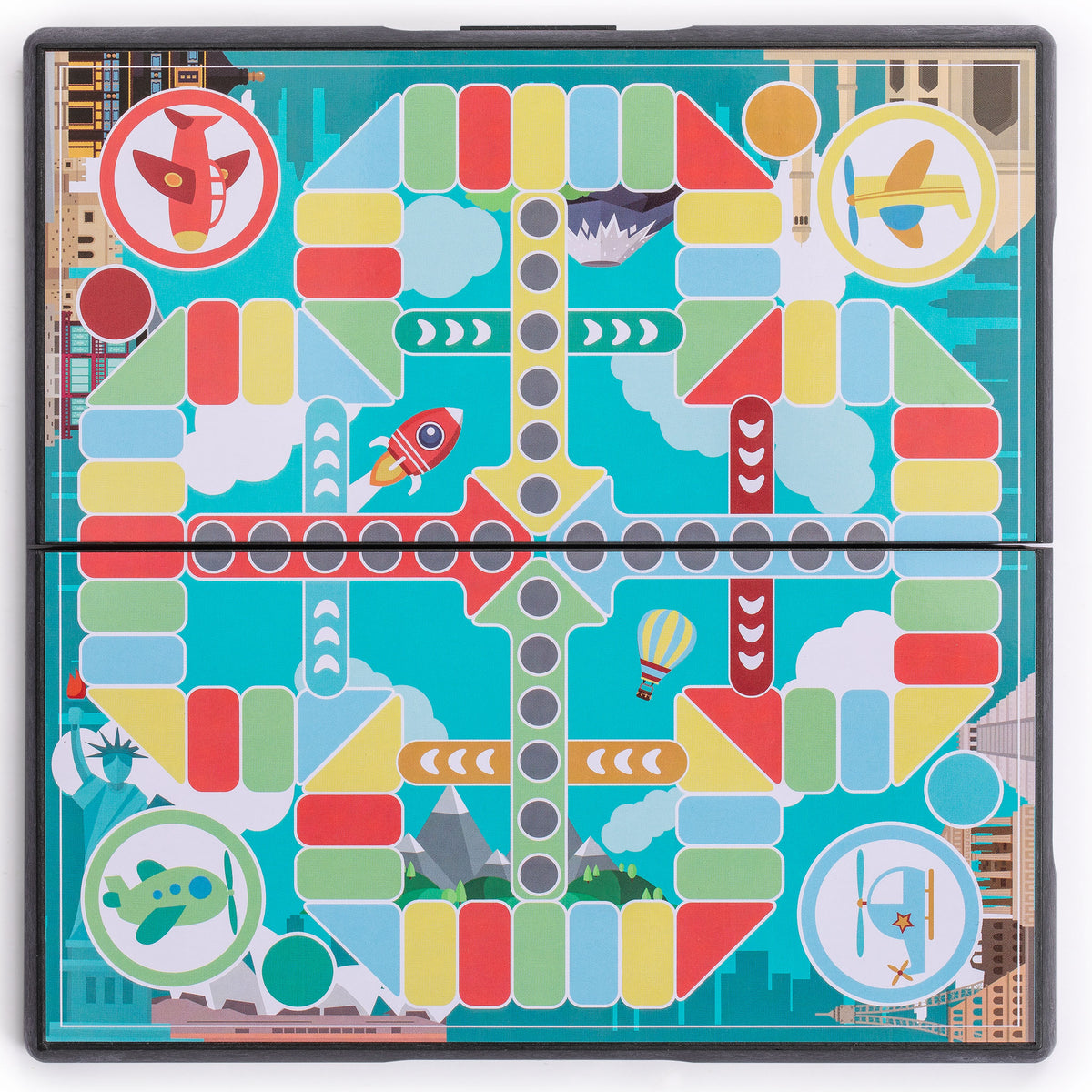 Ludo Folding Travel Board Game Set 8" Yellow Mountain Imports