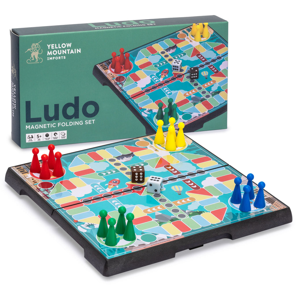 Ludo Magnetic Folding Travel Board Game Set - 8"-Yellow Mountain Imports-Yellow Mountain Imports